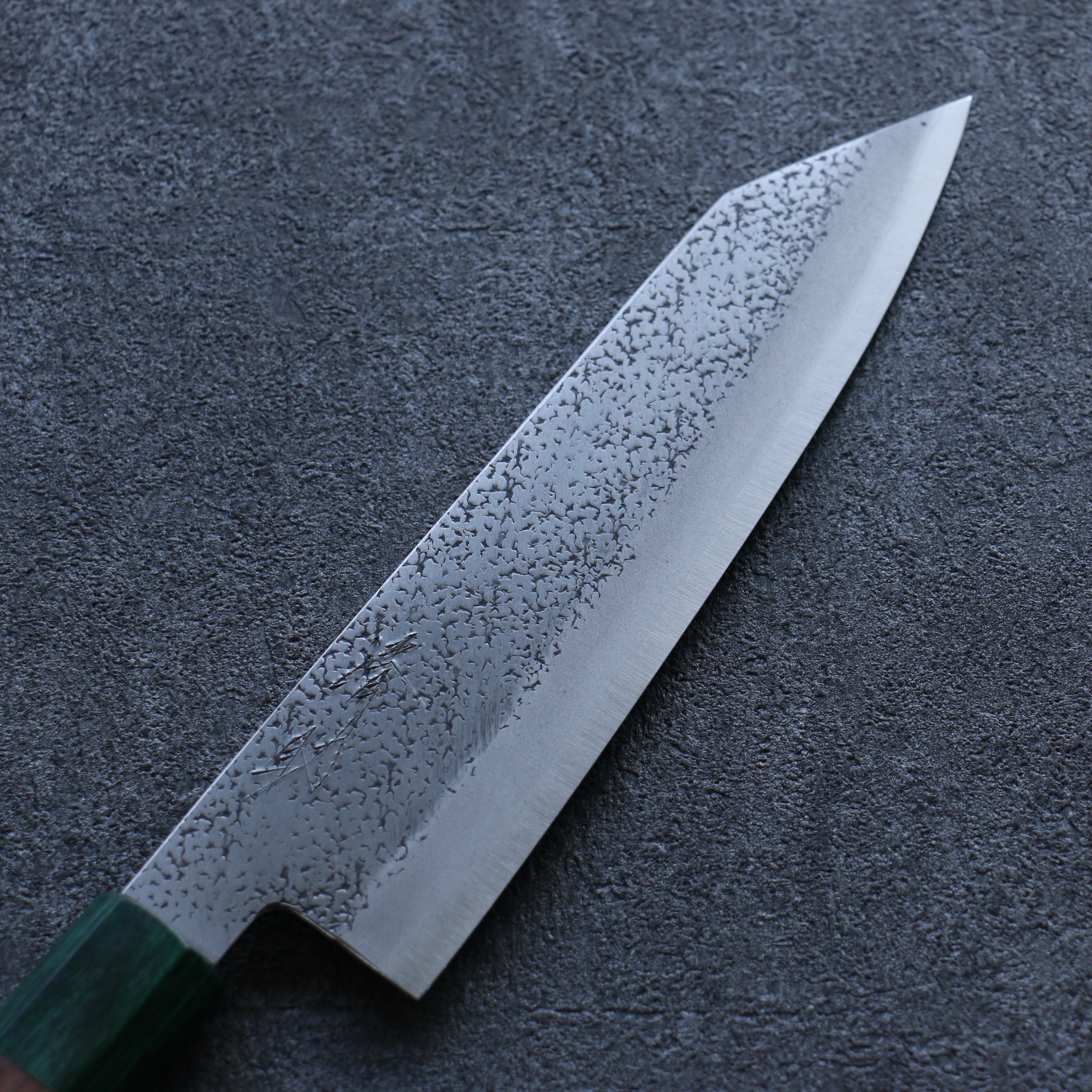 Seisuke Blue Super Hammered Bunka 185mm Walnut (With Double Green Pakka wood) Handle - Seisuke Knife