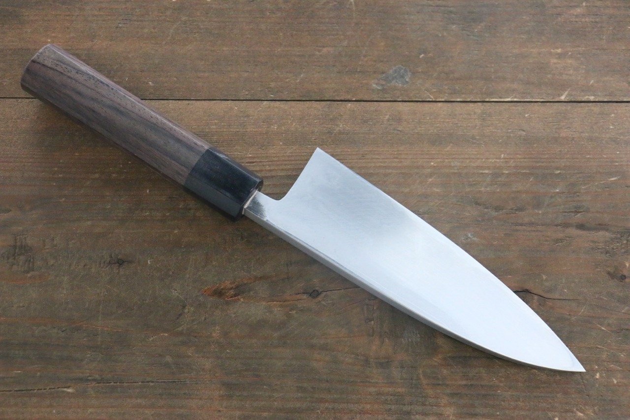 Hideo Kitaoka White Steel No.2 Damascus Deba Japanese Chef Knife 165mm - Seisuke Knife