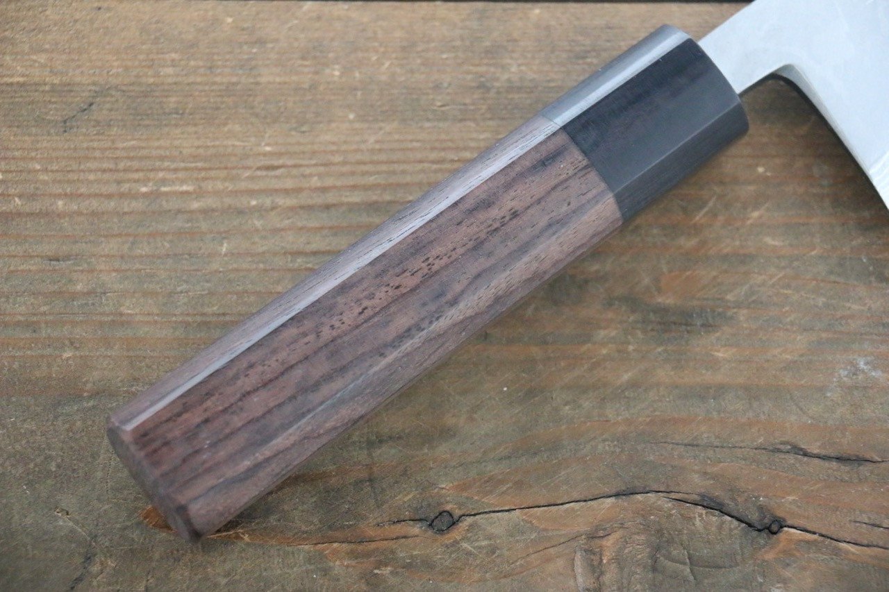 Hideo Kitaoka White Steel No.2 Damascus Deba Japanese Chef Knife 165mm - Seisuke Knife