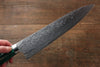 Takeshi Saji SG2 Diamond Finish Damascus Gyuto 240mm Green Turquoise (Nomura Style) Handle - Seisuke Knife - Slide 4