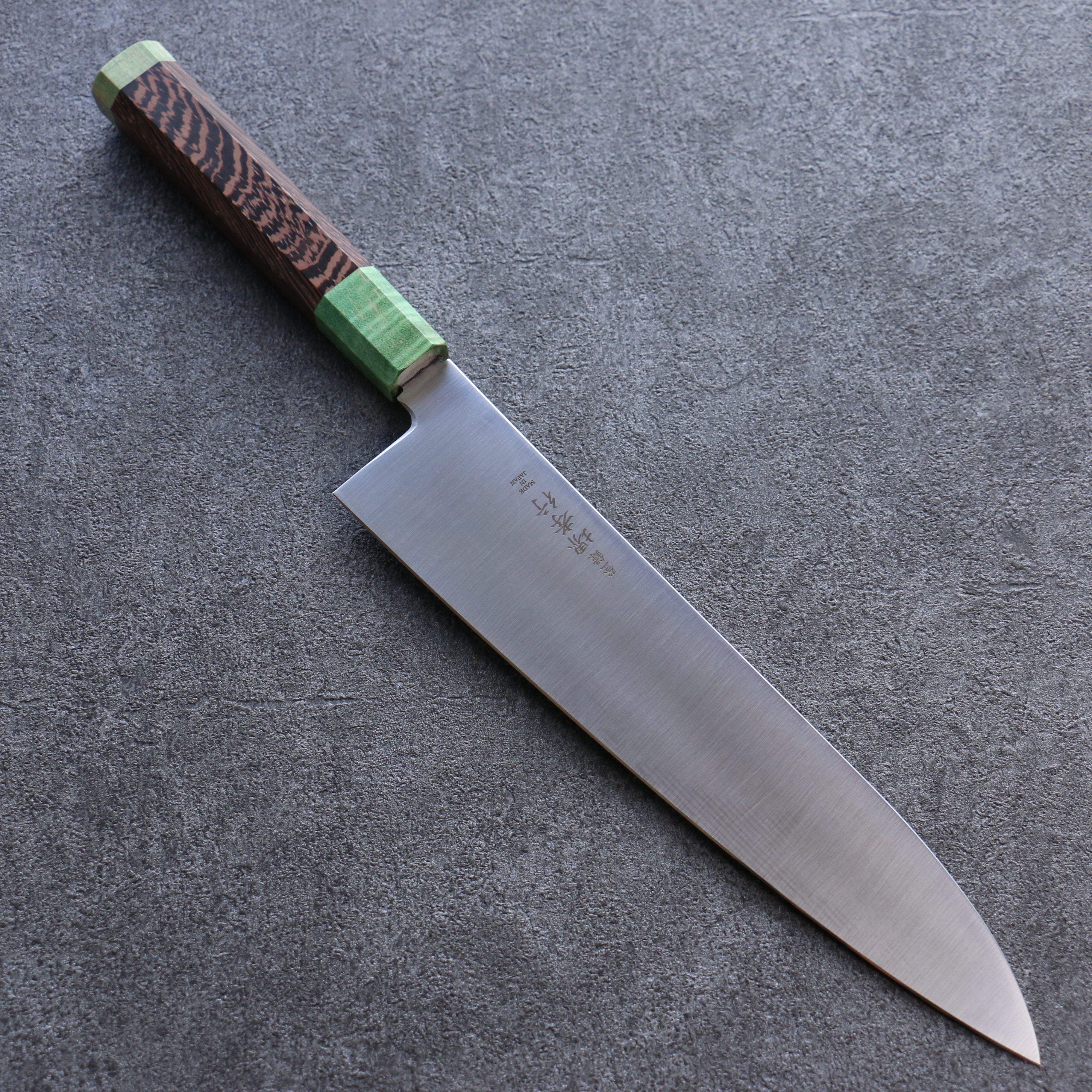 Sakai Takayuki Antares Emerald Uddeholm Swedish stain-resistant steel Gyuto 240mm Wenge (Double Green Ring) Handle - Seisuke Knife