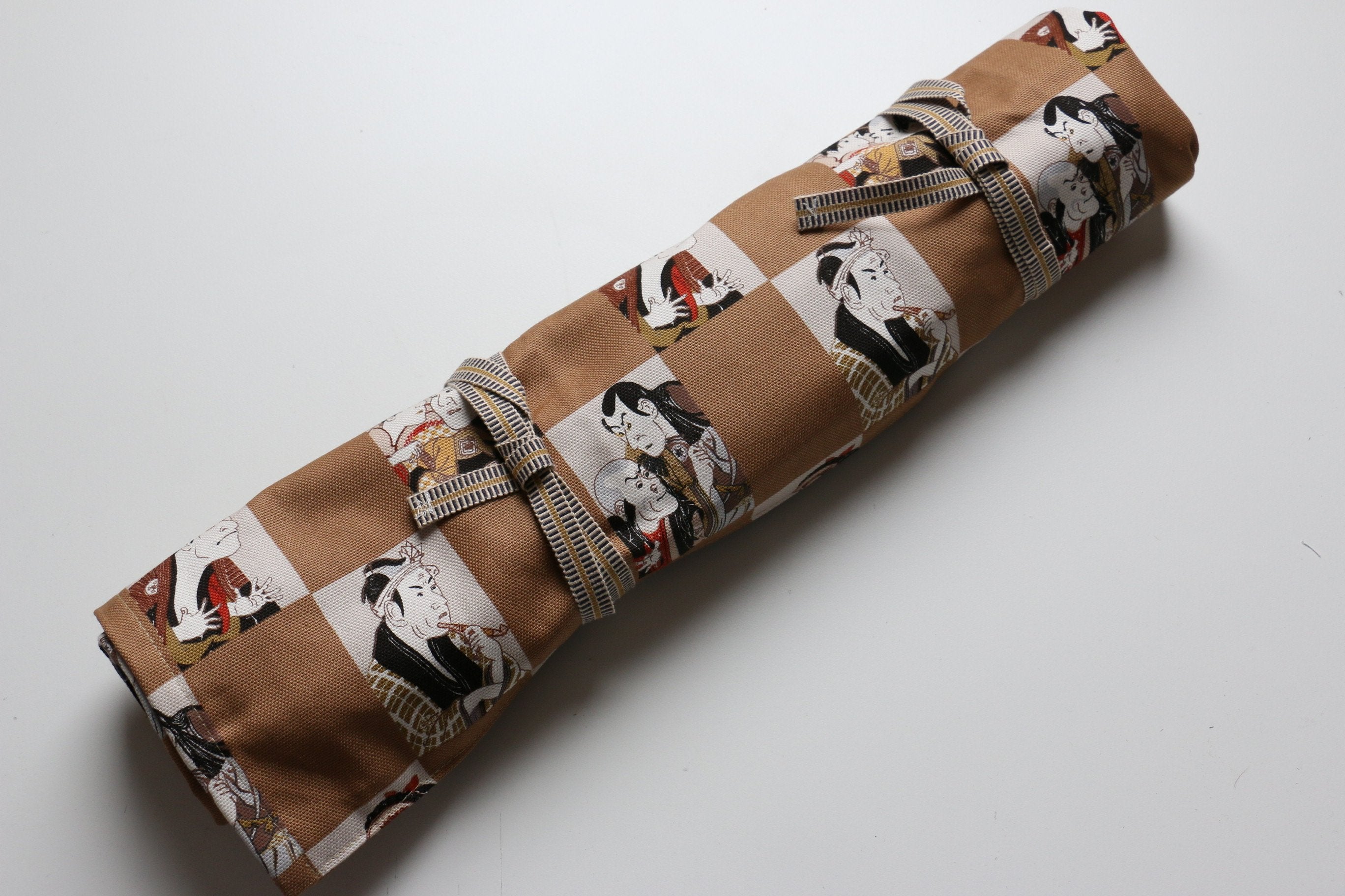 Japanese Style Knife Roll - Chakabuki Ura Aofuda (4 Pockets) - Seisuke Knife