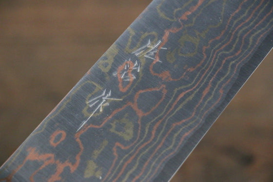 Takeshi Saji Maki-e Art Blue Steel No.2 Colored Damascus Gyuto 270mm Lacquered Handle - Seisuke Knife