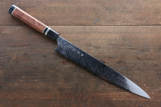 Takeshi Saji SG2 Mirrored Finish Damascus Sujihiki 270mm Chinese Quince Handle - Seisuke Knife