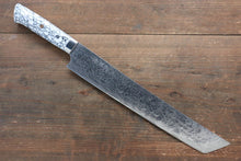  Takeshi Saji SG2 Diamond Finish Damascus Kengata Yanagiba 270mm Cloud Turquoise Handle - Seisuke Knife