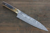 Takeshi Saji VG10 Black Damascus Gyuto  210mm Brown Deer Horn Handle - Seisuke Knife - Slide 1