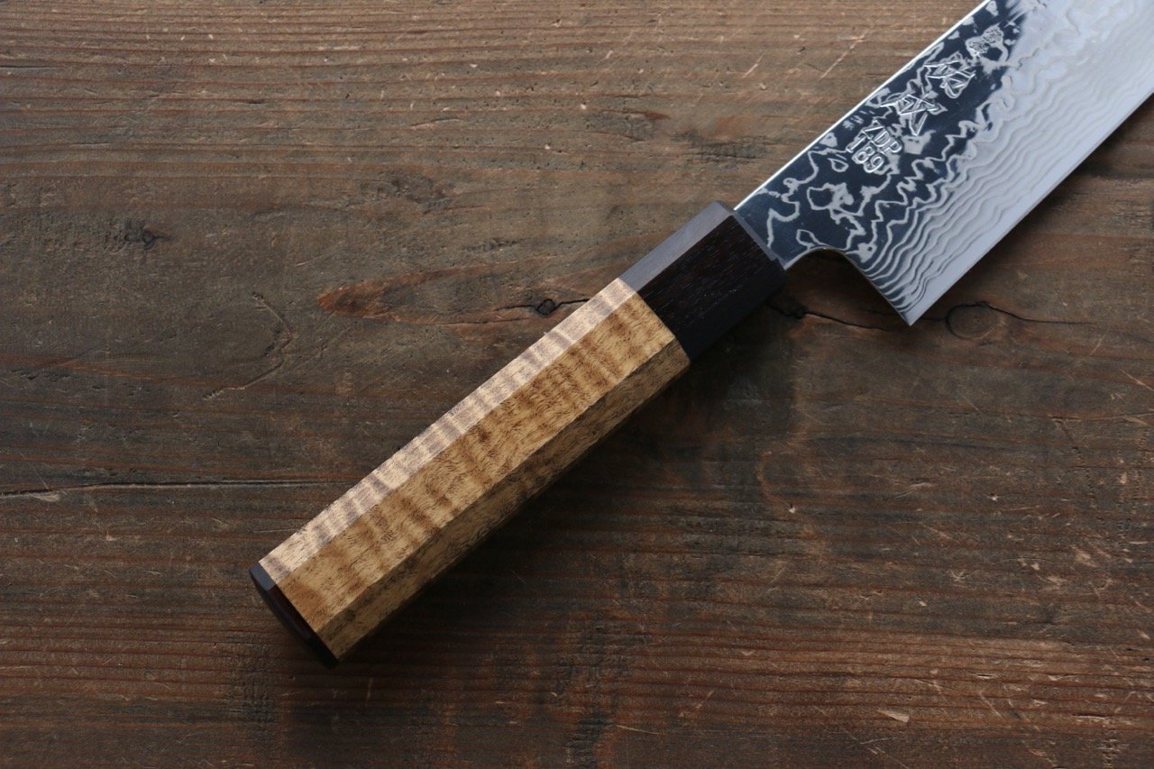 Sukenari ZDP189 Damascus Gyuto Japanese Chef Knife 210mm with Marronnier Handle With Saya - Seisuke Knife