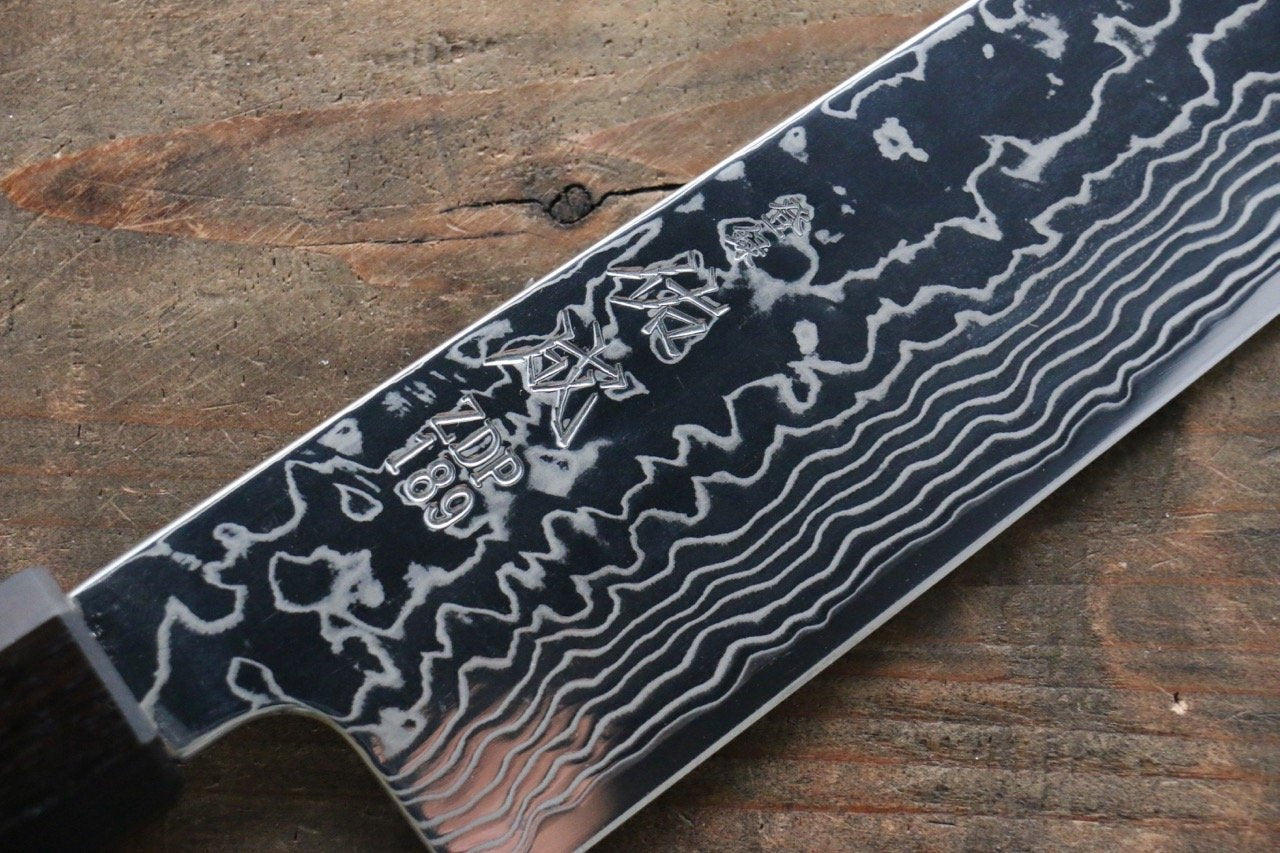 Sukenari ZDP189 Damascus Gyuto Japanese Chef Knife 210mm with Marronnier Handle With Saya - Seisuke Knife