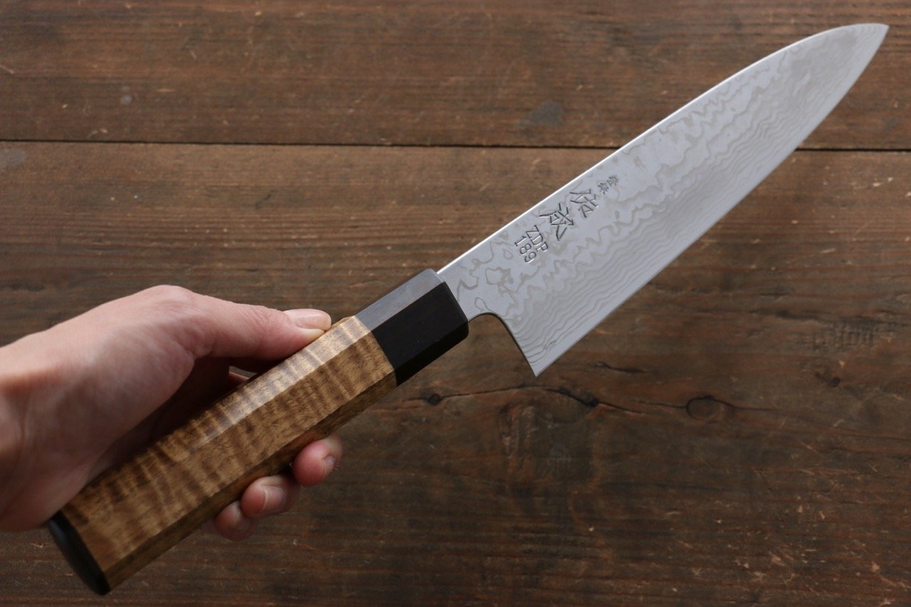 Sukenari ZDP189 Damascus Gyuto Japanese Chef Knife 210mm with Marronnier Handle With Saya - Seisuke Knife