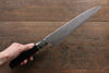 Takeshi Saji Blue Steel No.2 Colored Damascus Gyuto 240mm Ebony with Ring Handle - Seisuke Knife