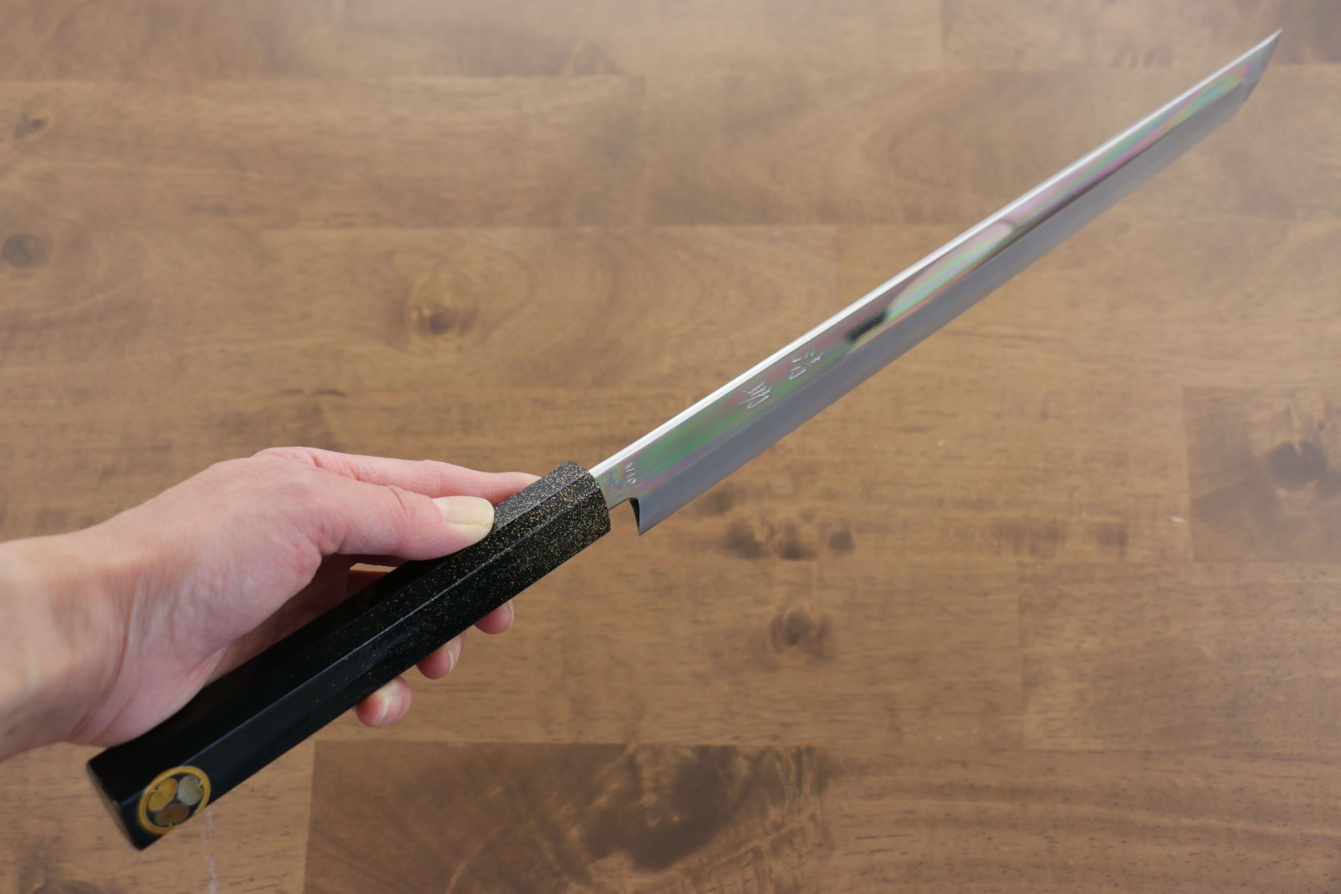 Seisuke VG10 Sakimaru Takohiki 300mm Live oak Lacquered (Kamon) Handle - Seisuke Knife