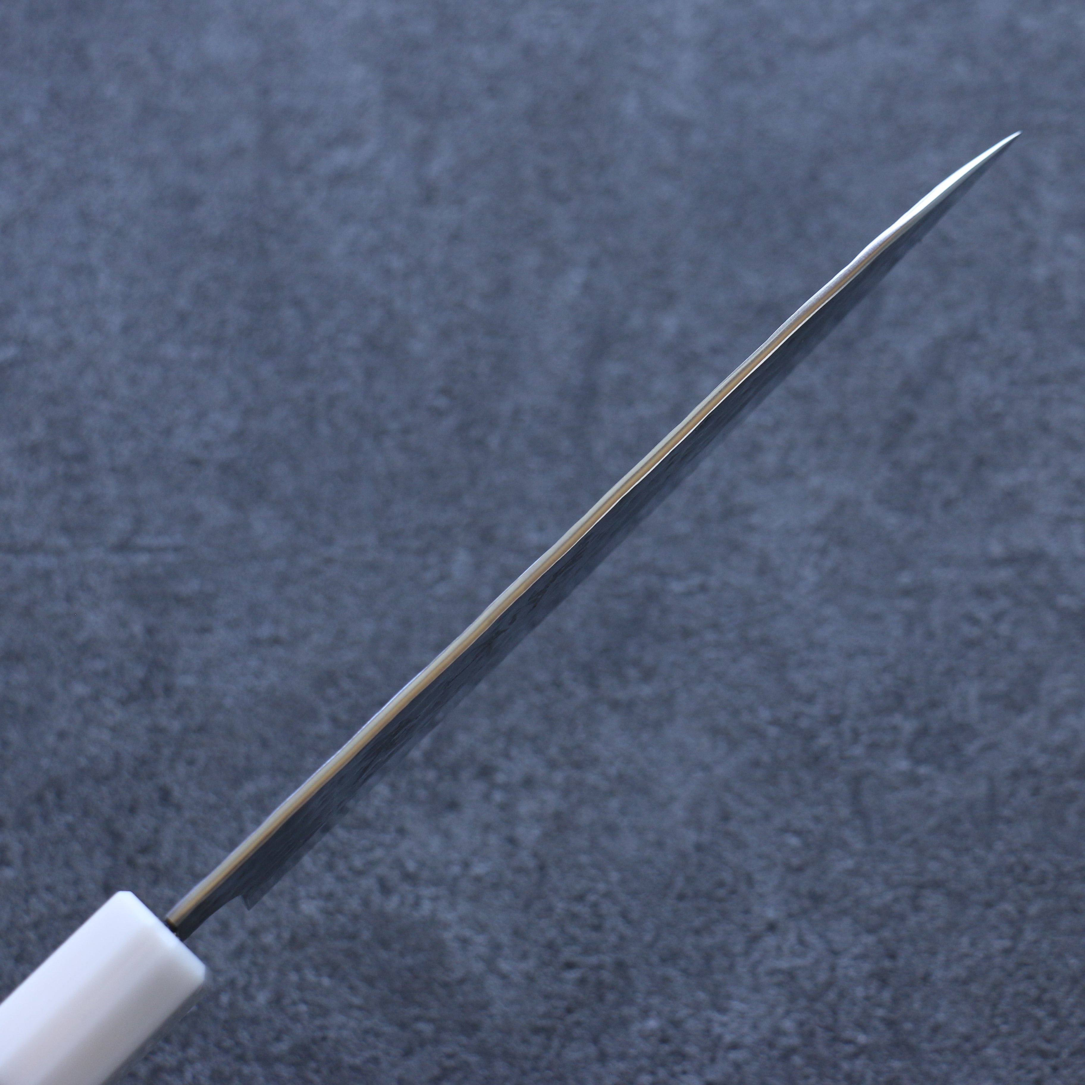 Yu Kurosaki Senko SG2 Hammered Small Santoku 150mm Turquoise(With Double White Ring) Handle - Seisuke Knife