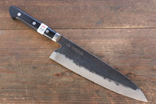  Fujiwara Teruyasu Denka Blue Super Black Finished Gyuto 210mm with Black Pakkawood Handle - Seisuke Knife