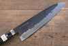 Fujiwara Teruyasu Denka Blue Super Black Finished Gyuto 210mm with Black Pakkawood Handle - Seisuke Knife - Slide 3