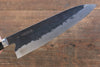 Fujiwara Teruyasu Denka Blue Super Black Finished Gyuto 210mm with Black Pakkawood Handle - Seisuke Knife - Slide 4