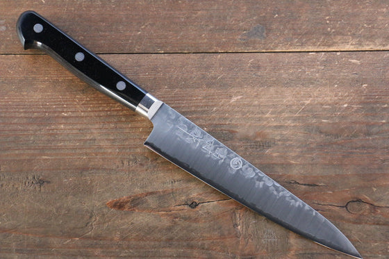 Takamura Knives VG10 Hammered Petty-Utility 150mm with Black Pakkawood Handle - Seisuke Knife