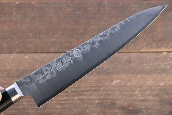 Takamura Knives VG10 Hammered Petty-Utility 150mm with Black Pakkawood Handle - Seisuke Knife