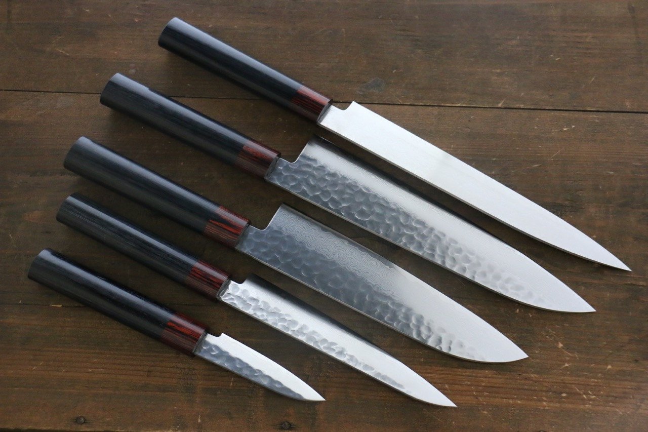 Iseya VG10 33 Layer Damascus Petty 80mm, Petty 150mm, Santoku 180mm, Gyuto 210mm Set - Seisuke Knife