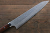 Takeshi Saji SRS13 Hammered Damascus Kengata Gyuto 240mm Ironwood Handle - Seisuke Knife - Slide 3