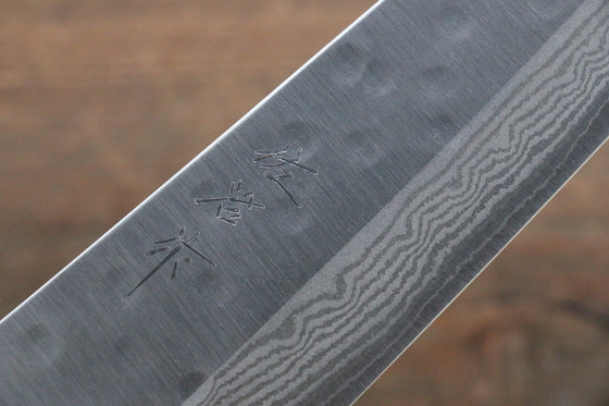 Takeshi Saji SRS13 Hammered Damascus Kengata Gyuto 240mm Ironwood Handle - Seisuke Knife