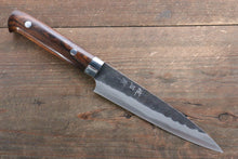  Takeshi Saji Blue Super Kurouchi Hammered Petty-Utility 150mm Ironwood Handle - Seisuke Knife