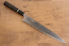 Takeshi Saji Blue Steel No.2 Colored Damascus Sujihiki 270mm Ebony with Ring Handle - Seisuke Knife - Slide 1