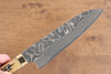 Takeshi Saji VG10 Black Damascus Santoku  180mm Brown Deer Horn Handle - Seisuke Knife - Slide 4