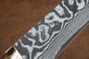 Takeshi Saji VG10 Black Damascus Santoku  180mm Brown Deer Horn Handle - Seisuke Knife - Slide 5