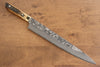 Takeshi Saji VG10 Black Damascus Sujihiki 270mm Brown Cow Bone Handle - Seisuke Knife - Slide 1