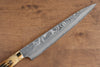 Takeshi Saji VG10 Black Damascus Sujihiki 240mm Brown Cow Bone Handle - Seisuke Knife - Slide 3