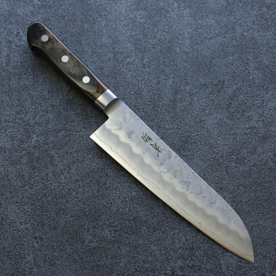 Seisuke Silver Steel No.3 Nashiji Santoku 180mm Brown Pakka wood Handle - Seisuke Knife