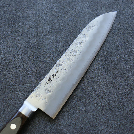 Seisuke Silver Steel No.3 Nashiji Santoku 180mm Brown Pakka wood Handle - Seisuke Knife