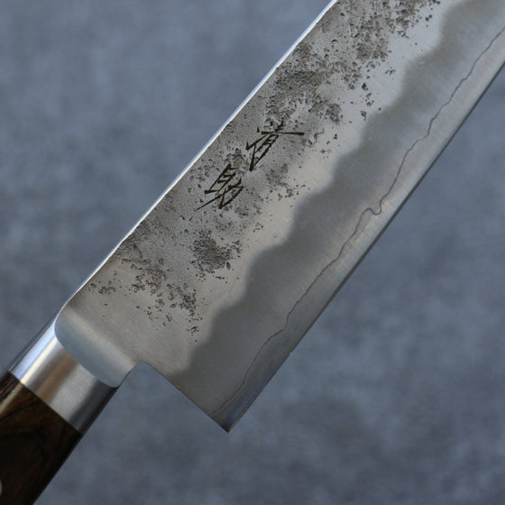 Seisuke Silver Steel No.3 Nashiji Santoku 180mm Brown Pakka wood Handle - Seisuke Knife