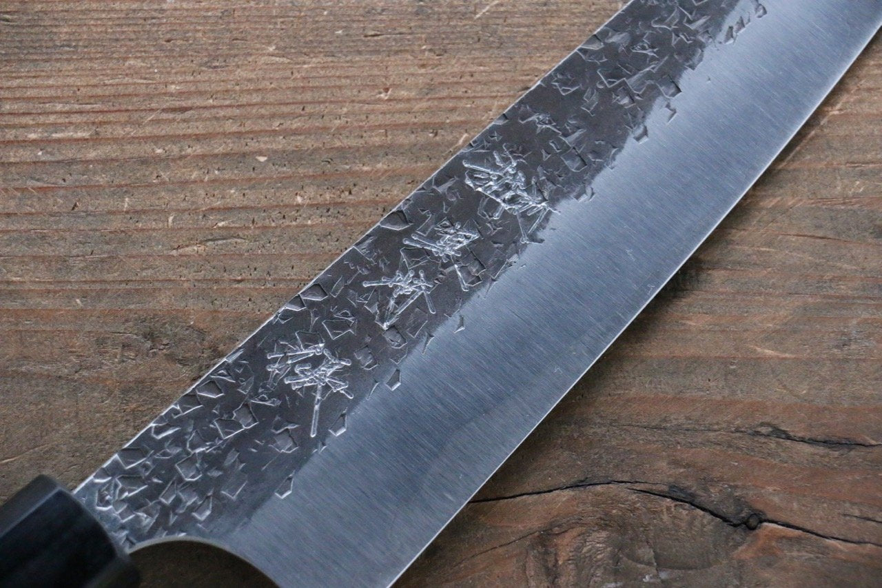 Yu Kurosaki Blue Super Clad Hammered Kurouchi Gyuto Japanese Chef Knife 180mm - Seisuke Knife