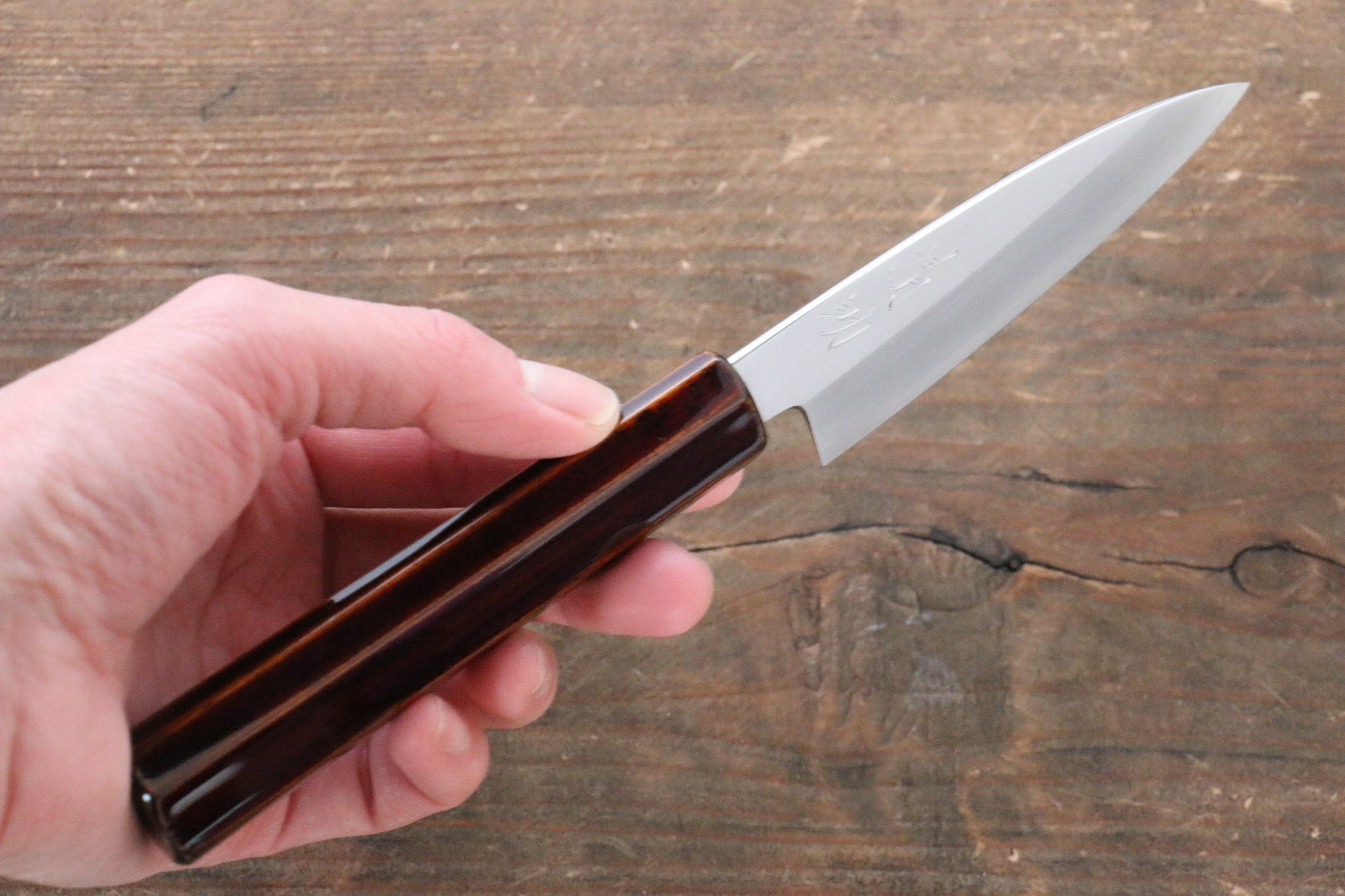 Seisuke Silver Steel No.3 Paring 85mm Lacquered Wood Handle - Seisuke Knife