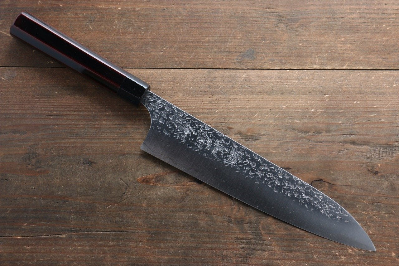 Yu Kurosaki Shizuku SG2 Hammered Gyuto 210mm with Lacquered Handle - Seisuke Knife