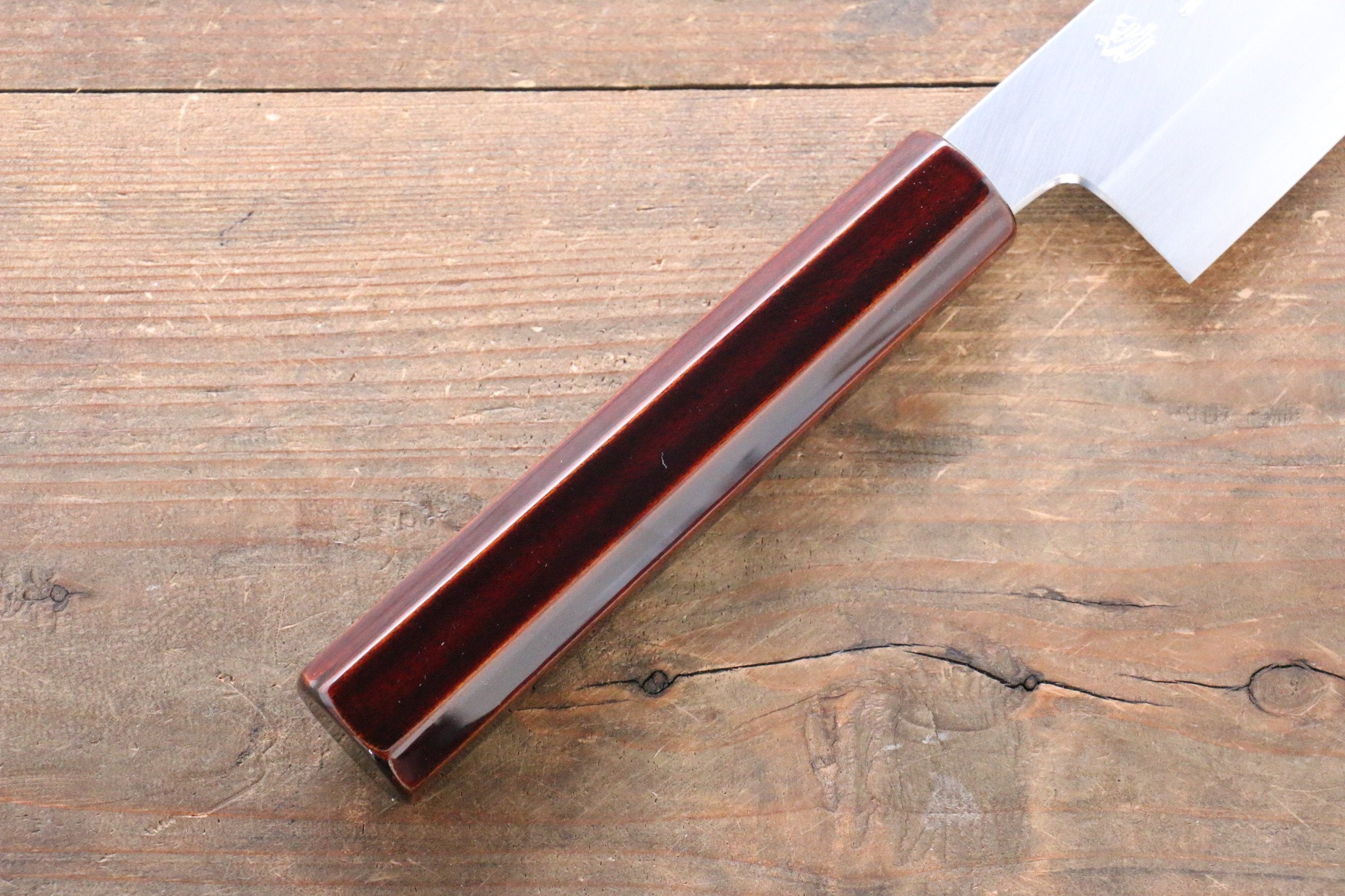 Seisuke Silver Steel No.3 Santoku 165mm Wood(Lacquered) Handle - Seisuke Knife