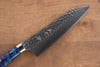 Yu Kurosaki Senko SG2 Hammered Santoku 180mm with Blue Purple Acrylic Handle - Seisuke Knife - Slide 3