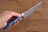 Yu Kurosaki Senko SG2 Hammered Santoku 180mm with Blue Purple Acrylic Handle - Seisuke Knife - Slide 7