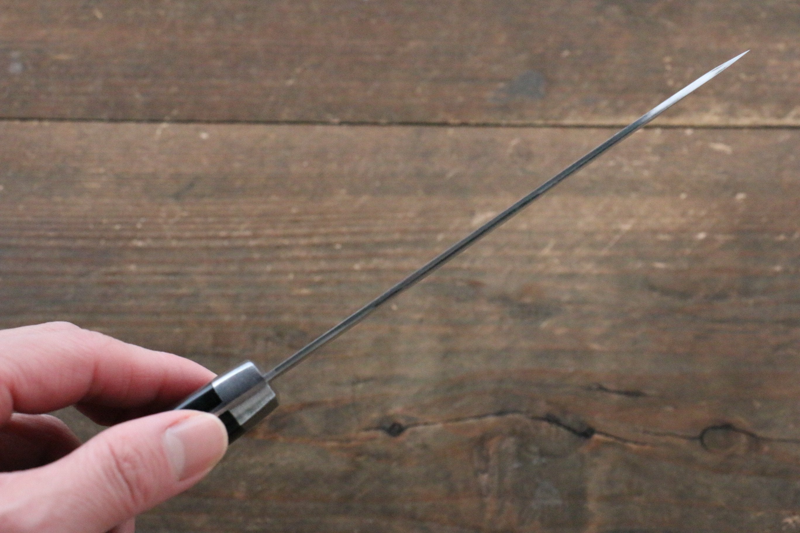 Kunihira Sairyu VG10 Damascus Small Santoku 135mm Black Pakka wood Handle - Seisuke Knife