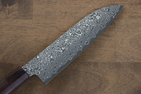 Yoshimi Kato VG10 Damascus Santoku 170mm with Shitan Handle - Seisuke Knife