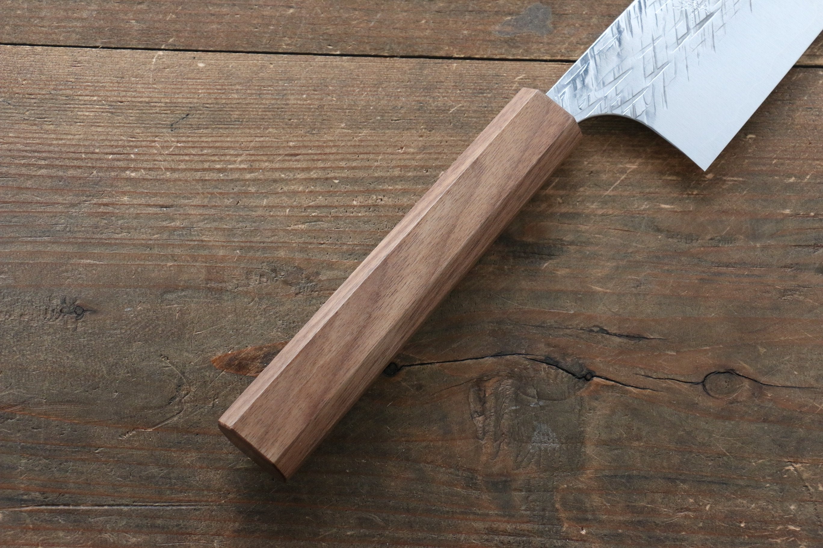 Yu Kurosaki Raijin Cobalt Special Steel Hammered Gyuto 240mm Walnut Handle - Seisuke Knife