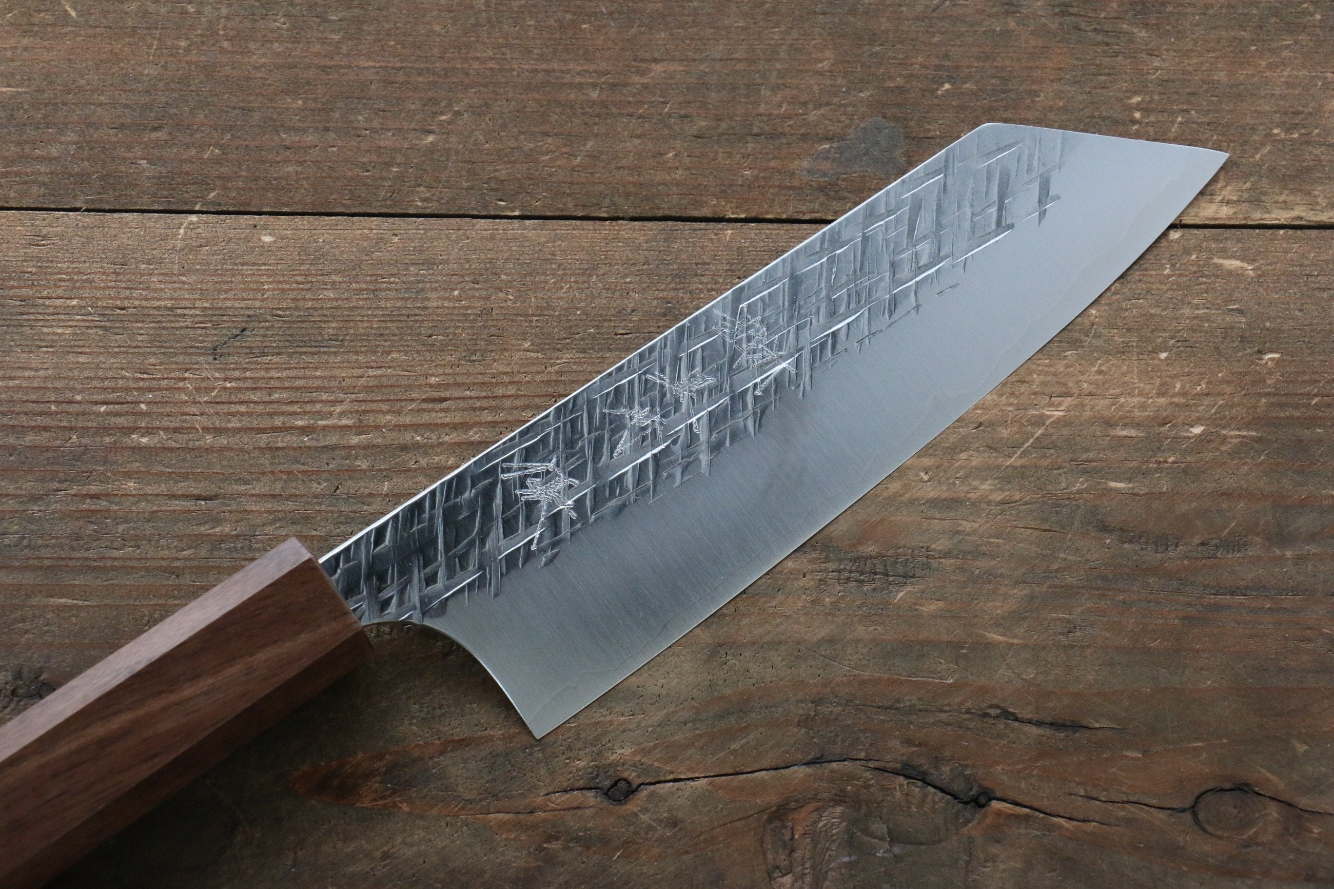 Yu Kurosaki Raijin Cobalt Special Steel Hammered bunka 165mm Walnut Handle - Seisuke Knife