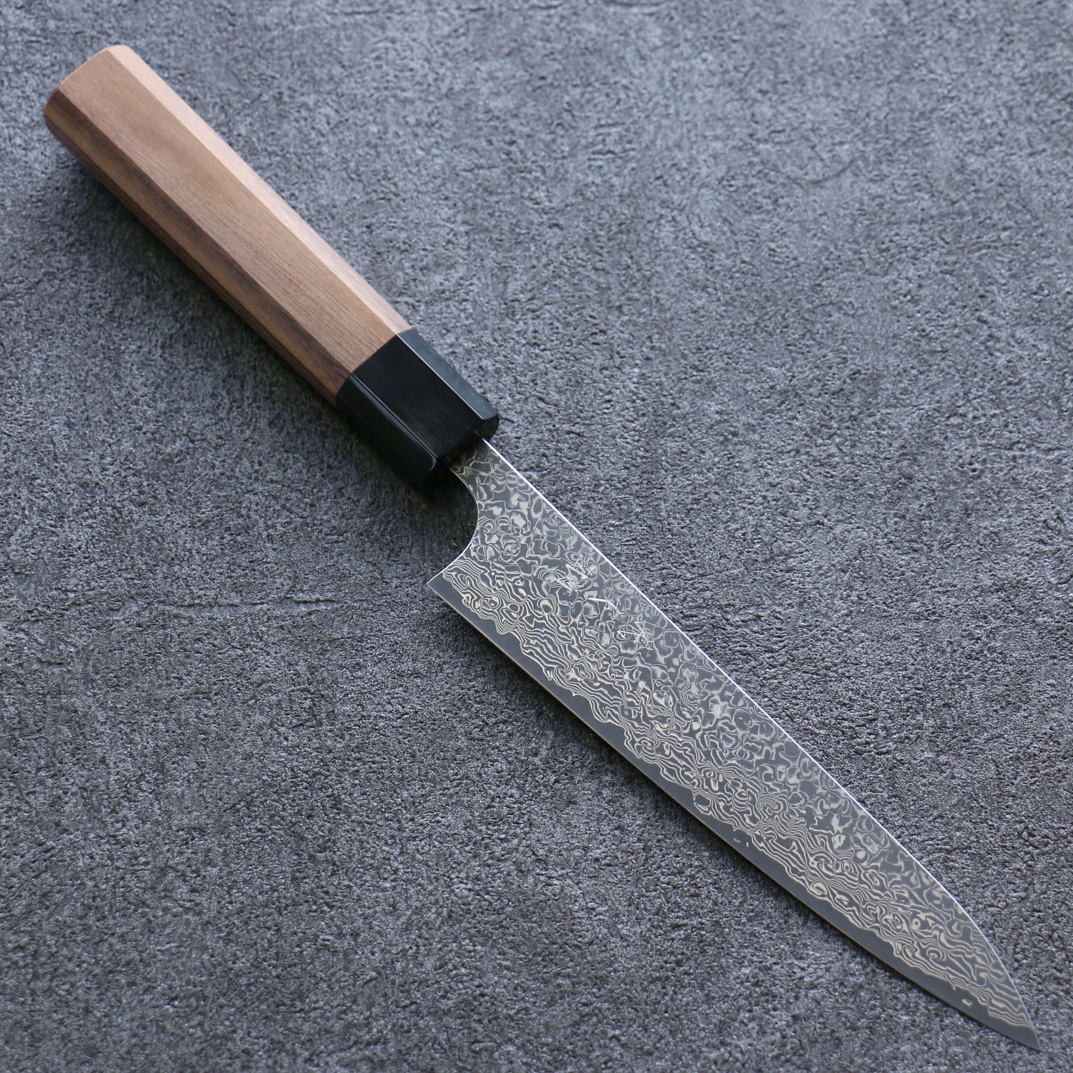 Yoshimi Kato VG10 Damascus Petty-Utility 150mm Walnut Handle - Seisuke Knife