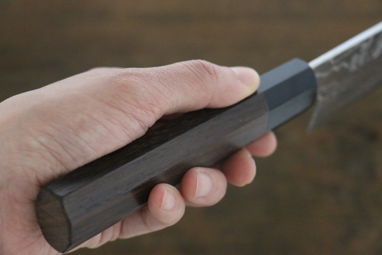 Sukenari ZDP189 Damascus Kiritsuke Gyuto 210mm with Shitan Handle - Seisuke Knife