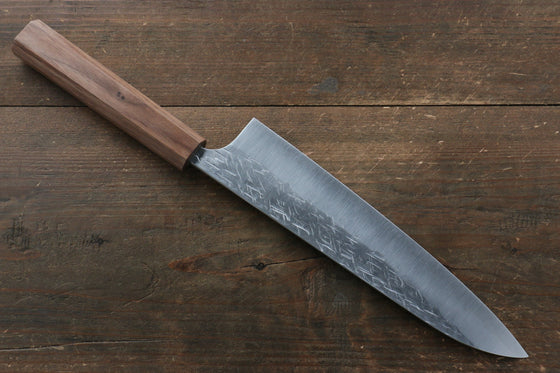 Yu Kurosaki Raijin Cobalt Special Steel Hammered Gyuto 210mm Walnut Handle - Seisuke Knife