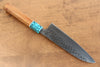 Yu Kurosaki Senko SG2 Hammered Small Santoku 150mm Shitan(ferrule: Turquoise with Ring) Handle - Seisuke Knife - Slide 2
