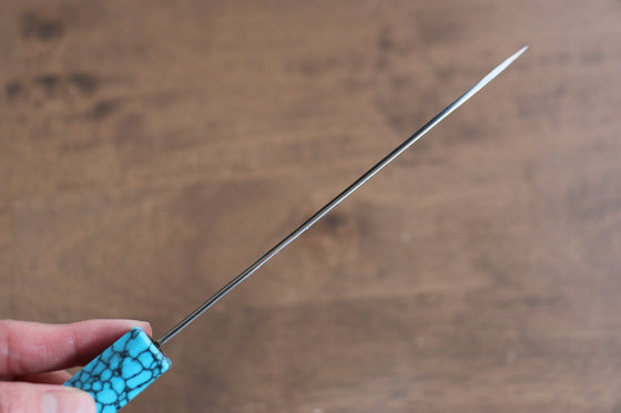 Yu Kurosaki Senko SG2 Hammered Small Santoku 150mm Shitan(ferrule: Turquoise with Ring) Handle - Seisuke Knife