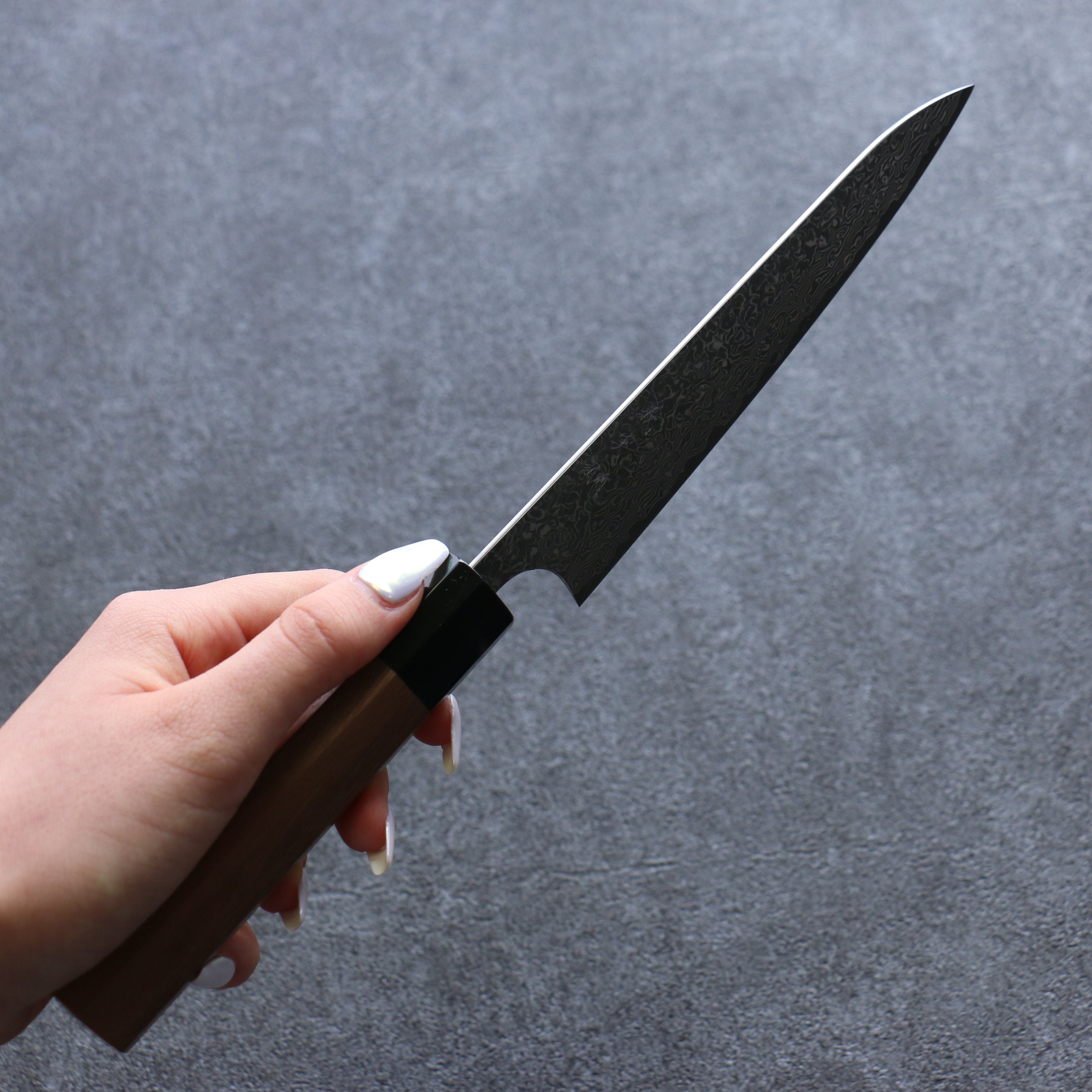Yoshimi Kato VG10 Damascus Petty-Utility 150mm Walnut Handle - Seisuke Knife
