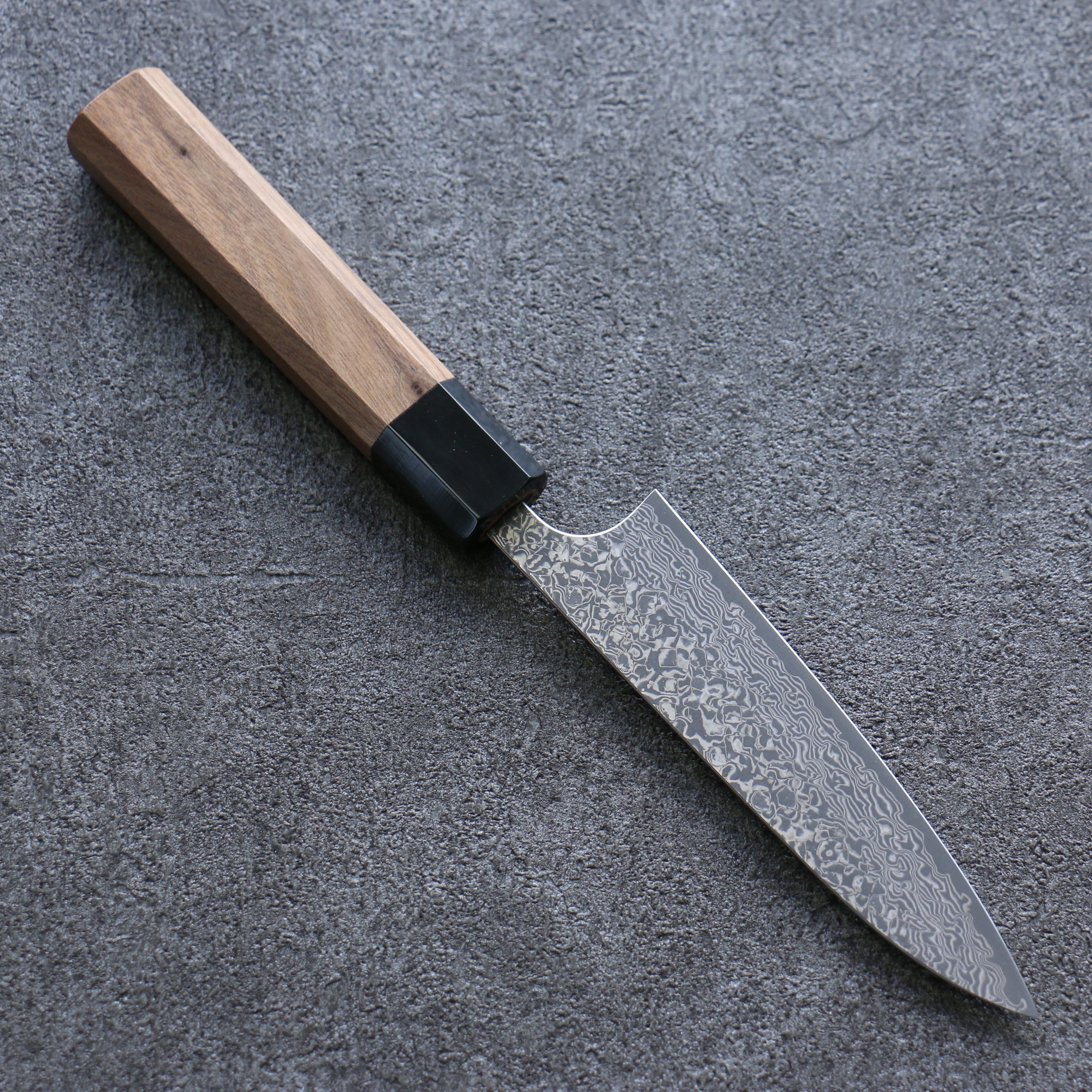 Yoshimi Kato VG10 Damascus Petty-Utility 120mm Walnut Handle - Seisuke Knife